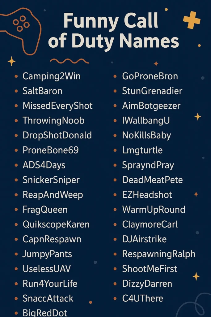 1000+ Funny Call of Duty Names to Troll Players