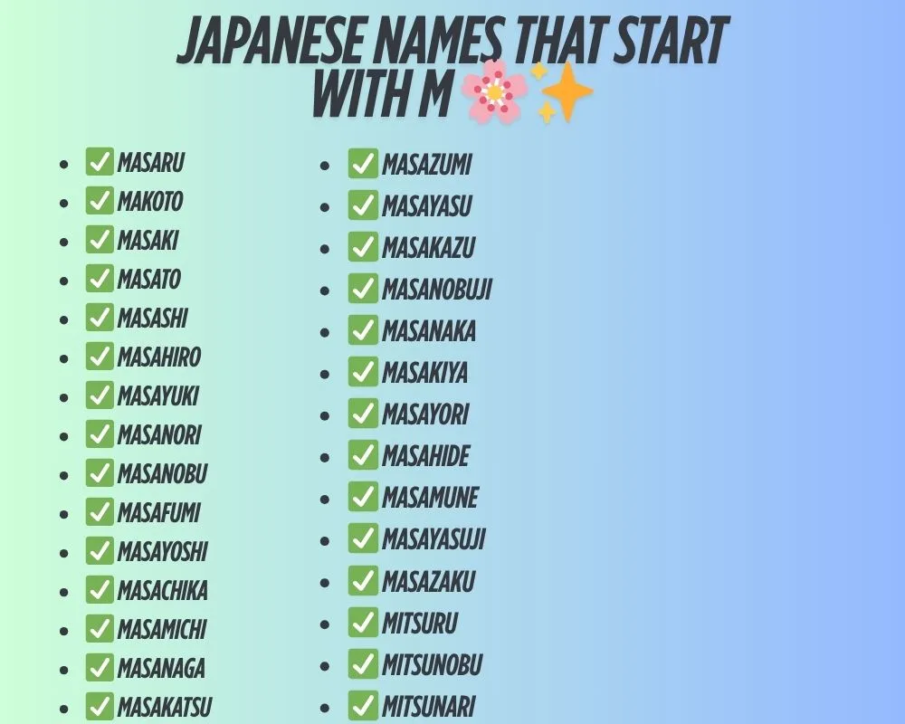 Beautiful Japanese M names for boys and girls, complete with pronunciation and symbolism.