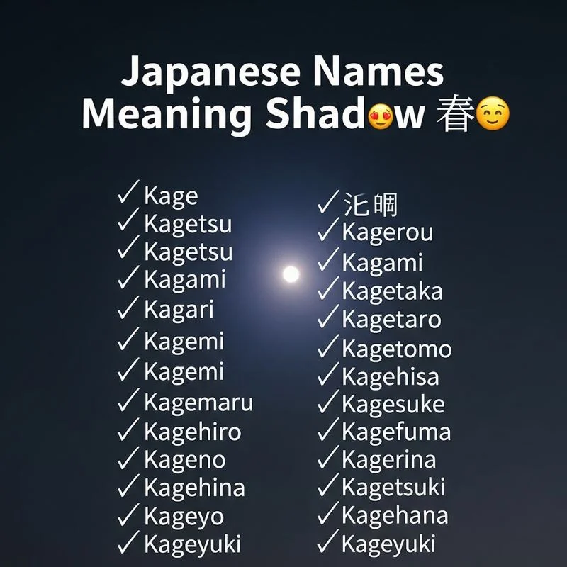List of Japanese names meaning shadow, ideal for writers, parents, and anime fans