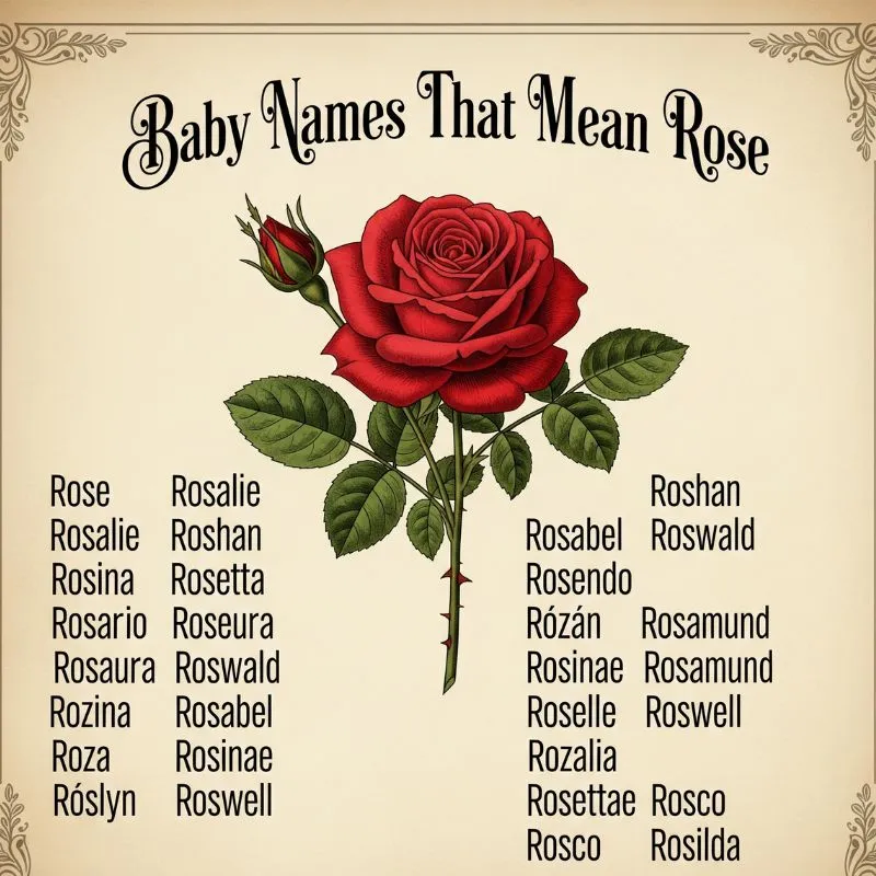 Sweet and sentimental baby name suggestions inspired by the rose flower