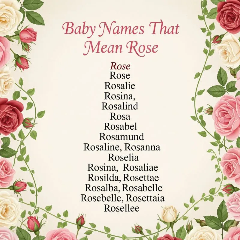 Unique baby names that represent the word 'rose' in different languages and cultures