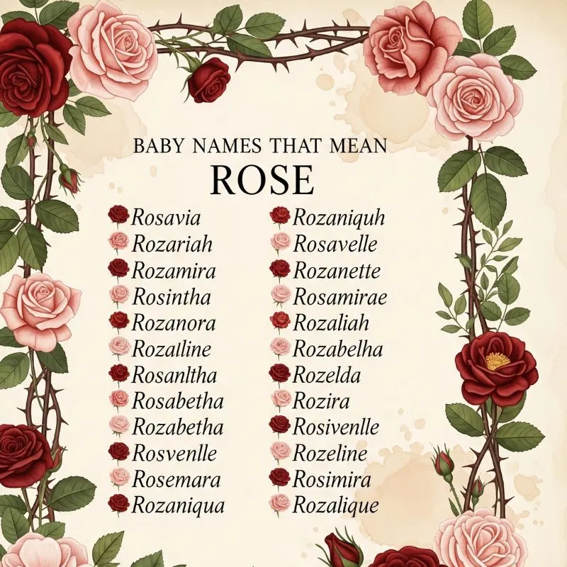 Charming baby name ideas symbolizing love and beauty like the rose